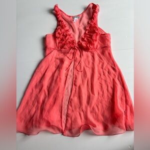 Retro La SENZA Mesh Ruffle Coral Pink Lingerie – Size Medium